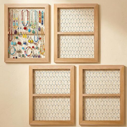 Novabright 4 Pack Chicken Wire Wooden Frame 9.5" x 11.5" Unfinished Wood Frame with Chicken Wire Mesh for Crafts Photos Collages Jewelry Indoor Outdoor Decoration in Saudi Arabia