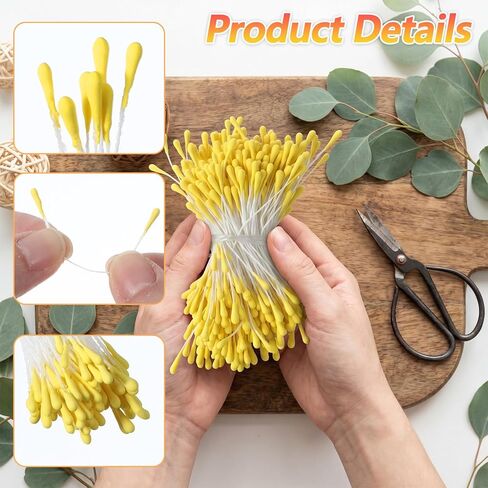 Guduling 1500 قطعة من أسدية الزهور للحرف اليدوية، 10 ألوان من Pistilos para Flores Artificiales، 3 مم لؤلؤ مزدوج الأزهار، للحرف اليدوية DIY باقات عيد الحب لتزيين سجل القصاصات in Kuwait