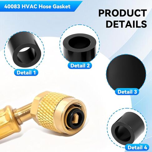 40083 استبدال حشية خرطوم HVAC لخراطيم ومشعب شحن غاز التبريد 1/4 بوصة - 6 قطع in Kuwait