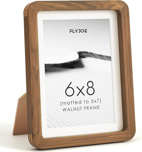24x30 Poster Frame, USA-Sourced Natural Walnut Wood Picture Collage Frame with HD Tempered Glass, 24 x 30 Wooden Photo Frame Matted to 18x24, Vertical & Horizontal Wall Hanging Display in Saudi Arabia