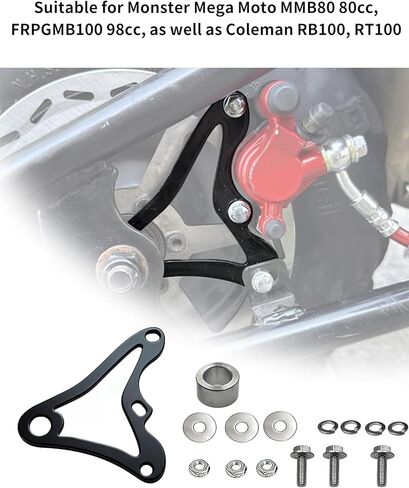 Hydraulic Brake Caliper Bracket Kit for Mini Bike Motorcycle, Compatible with Monster Mega Moto MMB80 80cc MMB105 105cc Coleman RB100 Realtree RT100, Black Bracket with Hardware in Saudi Arabia