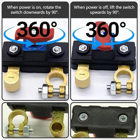 Car Battery Cut Off Switch, High Conductivity Pure Copper Battery Disconnect Switch with Stable Power Transmission, Battery Power Cut-Off Switch for Car Truck RV Boat（1pcs） in Saudi Arabia