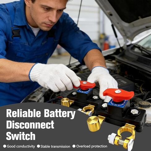 Car Battery Cut Off Switch, High Conductivity Pure Copper Battery Disconnect Switch with Stable Power Transmission, Battery Power Cut-Off Switch for Car Truck RV Boat（1pcs） in Saudi Arabia