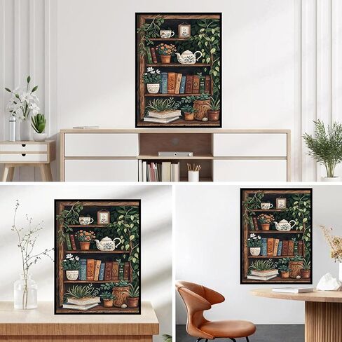 Lophomie Diamond Art Kits للبالغين، 5D DIY Book Diamond Painting Kits للمبتدئين، مجموعات النقاط الماسية جوهرة فنون الحرف اليدوية لديكور الحائط المنزلي 12 × 16 بوصة (رف الكتب) in Kuwait