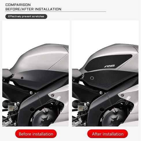 Motorcycle Tank Grip Side Decals Anti Slip Tank Pad Stickers for Yamaha YZFR6 GYTR 2017 GYTR YZF R6 Race 2022 2023 Tank Grips in Kuwait