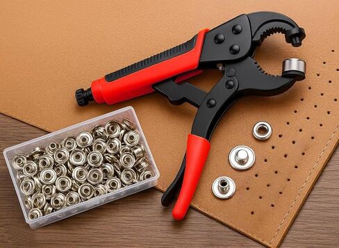 Heavy Duty Snap Fastener Kit – 210PCS Marine Grade Stainless Steel Snap Tool Set for Canvas, Boat Covers, Awnings, Fabric, Tents – Rustproof, Easy Installation, All-in-One Fastener Repair Kit-Red in Saudi Arabia
