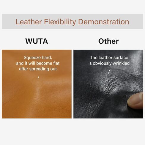WUTA Full Grain Natural Vegetable Tanned Cowhide DIY Pre-Cut Vachetta Leather Genuine Leather Craft Material Handmade Bag Wallet (Natural, Irregular 1 feet) in Saudi Arabia