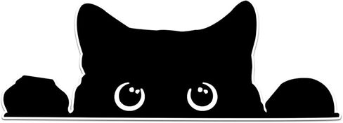 Peeking Sneaky Cat Sticker, Cat Decals for Cars, Black Indoor Outdoor Vinyl Decal, Universal Vinyl Waterproof Bumper Stickers Car Accessories for Laptop, Water Bottle, and Window (Fretwork) in Kuwait