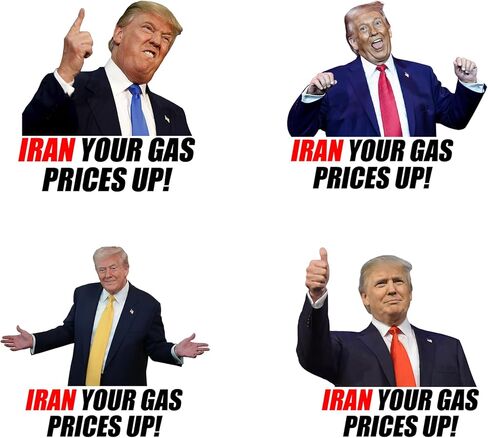 Iran Your Gas Prices Up Stickers, 4 Design Styles, 2 Inches, 20 PCS in Saudi Arabia