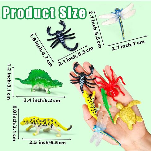 120PCS Mini Animal Figurines Toys Set, 4 Themes Dinosaur Ocean Jungle Insect Playset, Realistic Simulation Wildlife Figures, Bulk Party Favors Supplies, Home Desk Decor for Collectors in Saudi Arabia