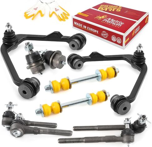 Metrix Premium Chassis Parts - Front End Suspension Kit Fits 97-03 Ford F-150 RWD, 98-02 Lincoln Navigator RWD, Replacement Ball Joints, Tie Rod Ends, Sway Bar Links, Control Arms, Made in Europe in Saudi Arabia