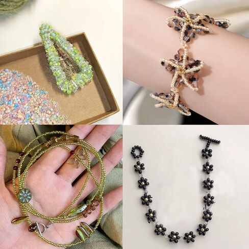 LET'S BEADING 19200Pcs 2mm Glass Seed Beads Small Craft Beads 12/0 for DIY Bracelet Necklaces Crafting Jewelry Making Supplies (48 Colors, Green/Metallic Series) in Saudi Arabia