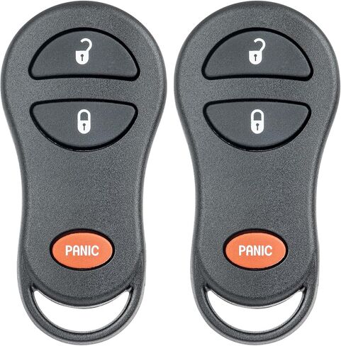 Vurkcy Key Fob Replacement for 1999-2002 Dodge Ram 1500 2500 3500/99 00 Dakota Durango/ 99-04 Grand Cherokee/ 99-01 Cherokee Car Keyless Entry Remote Control, GQ43VT9T, 3-Btn, 2Pcs in Kuwait