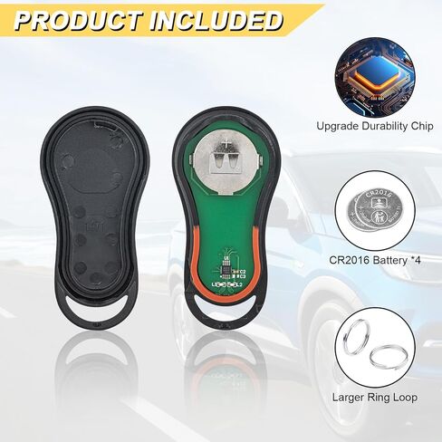Vurkcy Key Fob Replacement for 1999-2002 Dodge Ram 1500 2500 3500/99 00 Dakota Durango/ 99-04 Grand Cherokee/ 99-01 Cherokee Car Keyless Entry Remote Control, GQ43VT9T, 3-Btn, 2Pcs in Kuwait
