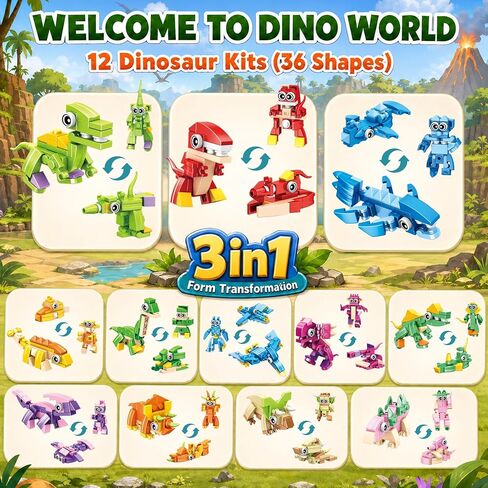 Party Favors for Kids 30 Pack, 90 Kinds of Dinosaur Block Ocean & Land Animal Building Blocks Sets for Classroom Gifts Prizes Goodie Bag Fillers Birthday Gift Exchange for Boys Girls 6+ in Saudi Arabia
