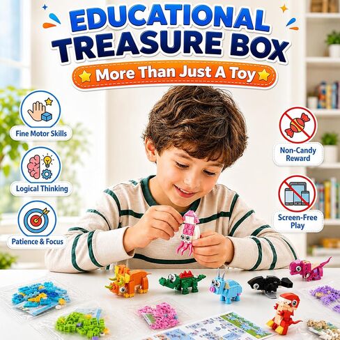Party Favors for Kids 30 Pack, 90 Kinds of Dinosaur Block Ocean & Land Animal Building Blocks Sets for Classroom Gifts Prizes Goodie Bag Fillers Birthday Gift Exchange for Boys Girls 6+ in Saudi Arabia