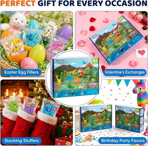 Party Favors for Kids 30 Pack, 90 Kinds of Dinosaur Block Ocean & Land Animal Building Blocks Sets for Classroom Gifts Prizes Goodie Bag Fillers Birthday Gift Exchange for Boys Girls 6+ in Saudi Arabia
