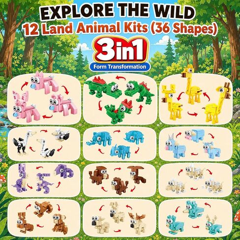 Party Favors for Kids 30 Pack, 90 Kinds of Dinosaur Block Ocean & Land Animal Building Blocks Sets for Classroom Gifts Prizes Goodie Bag Fillers Birthday Gift Exchange for Boys Girls 6+ in Saudi Arabia