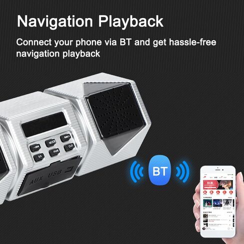 دراجة نارية مكبر صوت ستيريو BT المقود جبل مشغل MP3 ديو مكبر للصوت نظام منفذ USB/TF بطاقة/X تشغيل لتعديل دراجة نارية 12 فولت in Kuwait