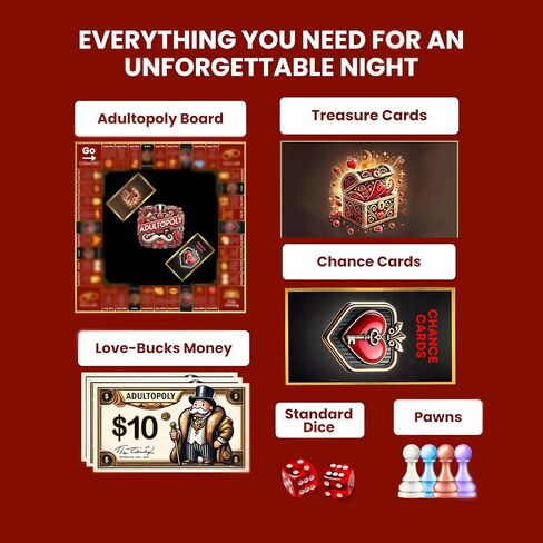 Adultopoly Couples Board Game - Romantic Date Night Game for Partners, Fun Relationship Building Activity, Anniversary and Valentine's Day Gifts for Him or Her in Saudi Arabia