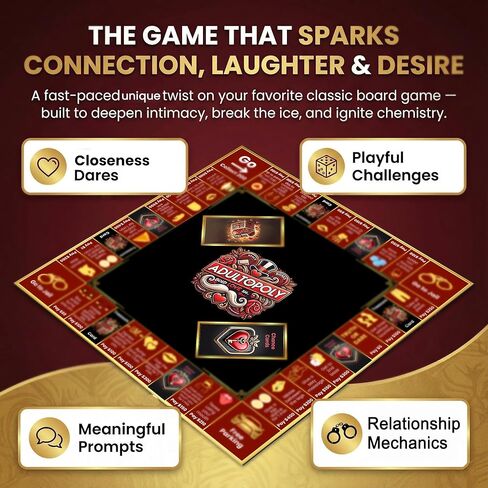 Adultopoly Couples Board Game - Romantic Date Night Game for Partners, Fun Relationship Building Activity, Anniversary and Valentine's Day Gifts for Him or Her in Saudi Arabia