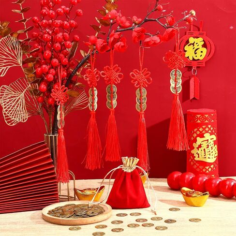 160 Pcs Chinese Lucky Coins, Lunar New Year Feng Shui Coins Chinese I-Ching Coins Ancient Qing Dynasty Coin Ornament for Wealth Fortune in Kuwait