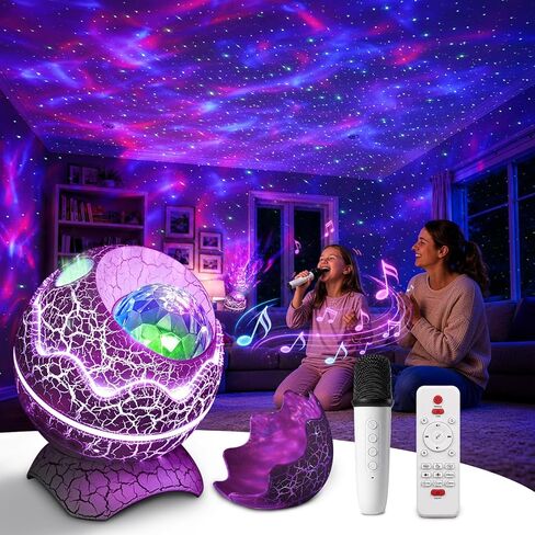 Rossetta Galaxy Projector Karaoke Machine for Kids, Rechargeable Star Projector with Wireless Microphone, Bluetooth Speaker, Night Light Projector for Bedroom, Christmas Birthday Gifts for Kids Teens in Saudi Arabia