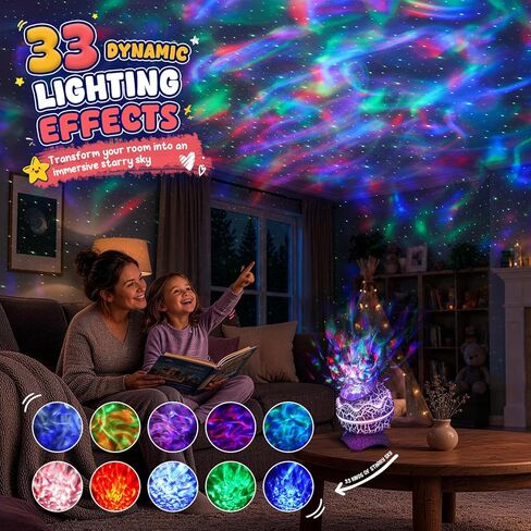 Rossetta Galaxy Projector Karaoke Machine for Kids, Rechargeable Star Projector with Wireless Microphone, Bluetooth Speaker, Night Light Projector for Bedroom, Christmas Birthday Gifts for Kids Teens in Saudi Arabia