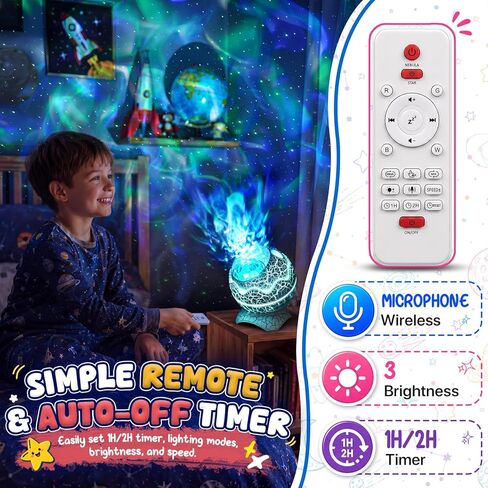 Rossetta Galaxy Projector Karaoke Machine for Kids, Rechargeable Star Projector with Wireless Microphone, Bluetooth Speaker, Night Light Projector for Bedroom, Christmas Birthday Gifts for Kids Teens in Saudi Arabia