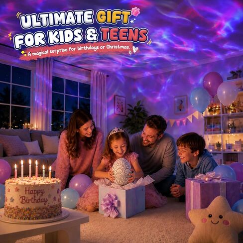 Rossetta Galaxy Projector Karaoke Machine for Kids, Rechargeable Star Projector with Wireless Microphone, Bluetooth Speaker, Night Light Projector for Bedroom, Christmas Birthday Gifts for Kids Teens in Saudi Arabia