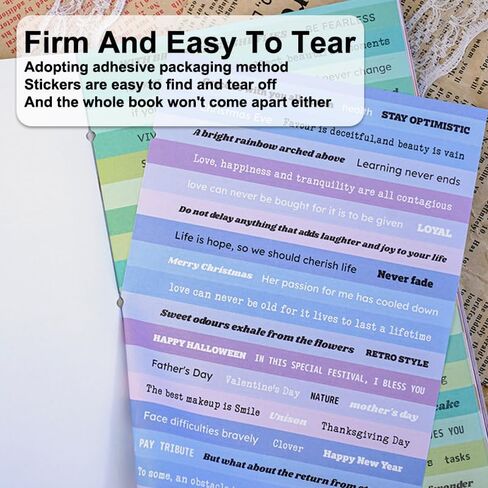 60 Sheets Scrapbook Supplies Kit Word Stickers, Inspirational Quote Stickers Book for Journaling and Scrapbooking, Ephemera for Junk Journal Supplies, Bujo, Collage in Kuwait