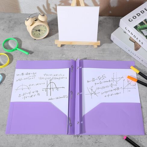 16 Pcs Plastic Folders with Pockets and Prongs, 2 Pocket Folders in 8 Colors, 11.5x9.4 Inch Heavy Duty Portfolio for Office, Files Documents in Kuwait