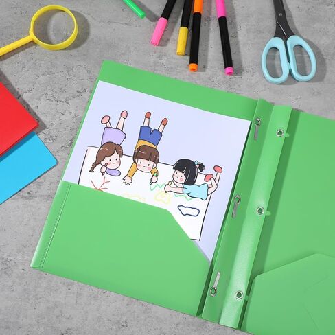16 Pcs Plastic Folders with Pockets and Prongs, 2 Pocket Folders in 8 Colors, 11.5x9.4 Inch Heavy Duty Portfolio for Office, Files Documents in Kuwait