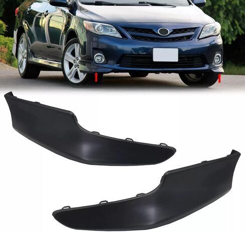 مصد الشفاه الأمامي، متوافق مع 2011-2013 Toyota Corolla PP Factory Style Front Bumper Lips Spoiler Air Dam Chin Protector Kit قطعتان، يستبدل # 7685102909، 7685202908 in Kuwait