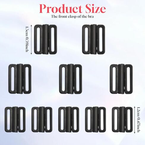 erioctry 10PCS Plastic Front Closure Buckles Clasp Hook Fasteners for Swimwear Bra Sewing DIY Garment Repair Supplies in Kuwait