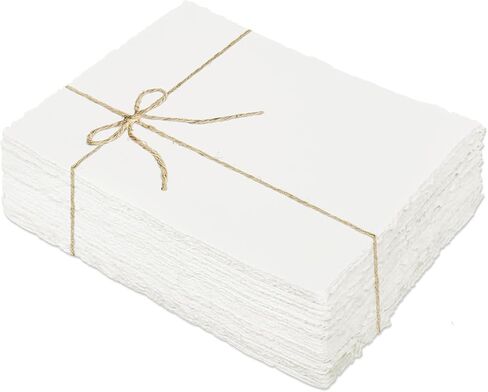 60 Sheet 5 x 7inch Watercolor Paper 220 GSM Deckled Edge Paper Rough/Textured Handmade Paper Used for Watercolors Drawing Birthday Cards Wedding Invitations Crafts in Kuwait