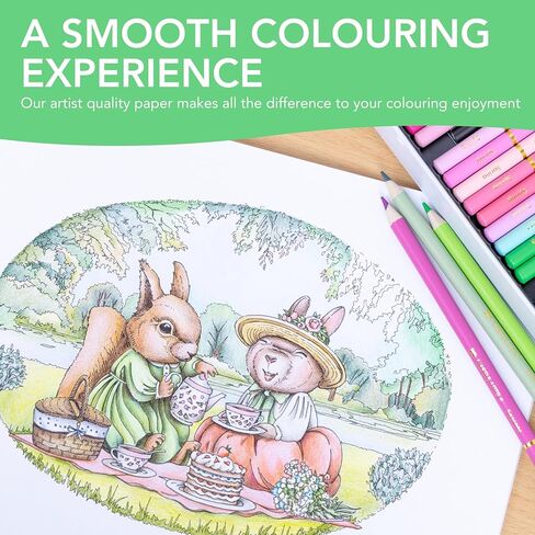 كتاب تلوين الربيع من شركة Castle Art Supplies | 72 رسمًا توضيحيًا لفصل الربيع برعاية فنانين مع دليل مرجعي للألوان | لا يوجد نزيف، ورق من فئة الفنان | حجم المناظر الطبيعية A4 | مجموعة مواسم in Kuwait