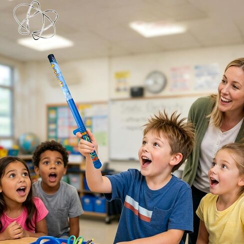 Fun Fly Stick Electric Static Wand Science Kit Education Toys Magic Levitation Wand 10 Flying Shapes Suspension Stick Learning Toys(Blue) in Saudi Arabia