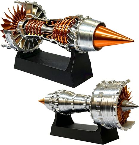 نموذج محرك Turbofan، نموذج محرك نفاث، مجموعة بناء محرك طائرة العلوم الميكانيكية المطبوعة ثلاثية الأبعاد للبالغين والمراهقين 14+، هدية جذع العلوم التعليمية لهواة الفن التجميعي (23 سم/9.3 بوصة) in Kuwait
