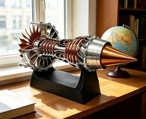 نموذج محرك Turbofan، نموذج محرك نفاث، مجموعة بناء محرك طائرة العلوم الميكانيكية المطبوعة ثلاثية الأبعاد للبالغين والمراهقين 14+، هدية جذع العلوم التعليمية لهواة الفن التجميعي (23 سم/9.3 بوصة) in Kuwait