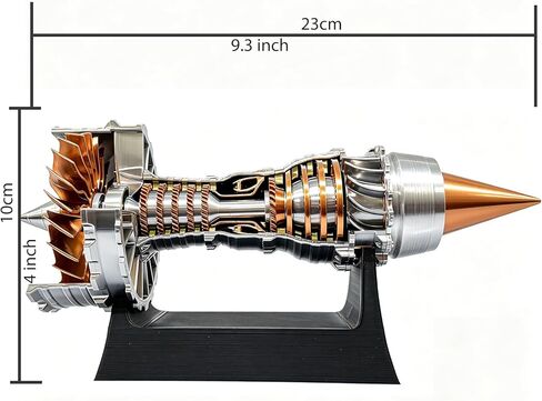نموذج محرك Turbofan، نموذج محرك نفاث، مجموعة بناء محرك طائرة العلوم الميكانيكية المطبوعة ثلاثية الأبعاد للبالغين والمراهقين 14+، هدية جذع العلوم التعليمية لهواة الفن التجميعي (23 سم/9.3 بوصة) in Kuwait