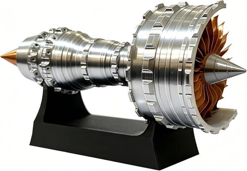نموذج محرك Turbofan، نموذج محرك نفاث، مجموعة بناء محرك طائرة العلوم الميكانيكية المطبوعة ثلاثية الأبعاد للبالغين والمراهقين 14+، هدية جذع العلوم التعليمية لهواة الفن التجميعي (23 سم/9.3 بوصة) in Kuwait
