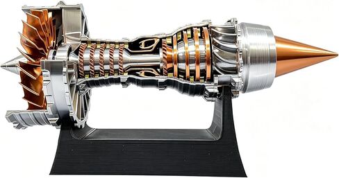 نموذج محرك Turbofan، نموذج محرك نفاث، مجموعة بناء محرك طائرة العلوم الميكانيكية المطبوعة ثلاثية الأبعاد للبالغين والمراهقين 14+، هدية جذع العلوم التعليمية لهواة الفن التجميعي (23 سم/9.3 بوصة) in Kuwait
