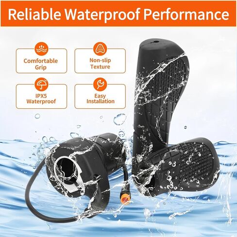 Half Twist Throttle, Waterproof Half-Twist Handle with 3 Pin Female Plug, Speed Accelerator for 12V-72V Ebike MTB, Compatible with Ebike Motorcycle Scooter in Kuwait