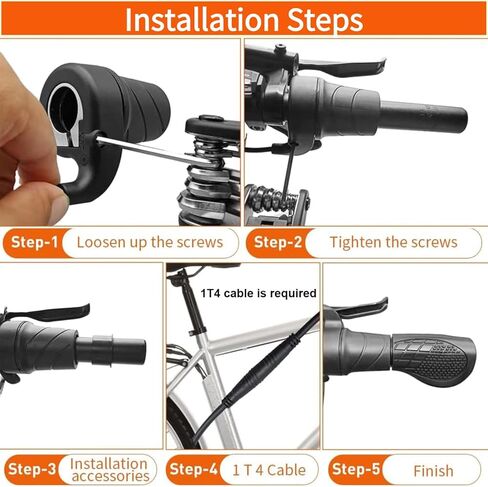 Half Twist Throttle, Waterproof Half-Twist Handle with 3 Pin Female Plug, Speed Accelerator for 12V-72V Ebike MTB, Compatible with Ebike Motorcycle Scooter in Kuwait