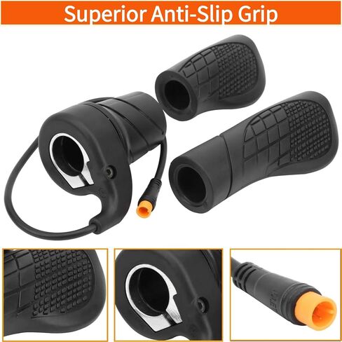 Half Twist Throttle, Waterproof Half-Twist Handle with 3 Pin Female Plug, Speed Accelerator for 12V-72V Ebike MTB, Compatible with Ebike Motorcycle Scooter in Kuwait