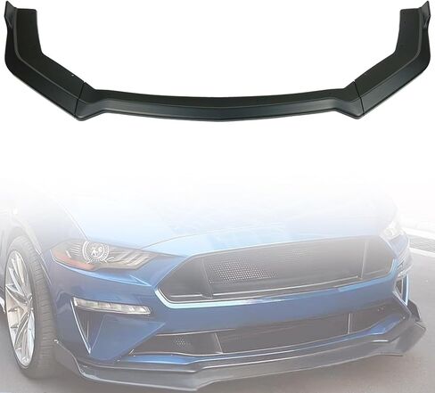 مصد الشفة الأمامي متوافق مع Ford Mustang GT Ecoboost 2018 2019 2020 2021 2022 2023 أسود غير لامع واقي سبويلر للذقن طقم جسم سد الهواء 3 قطع in Kuwait