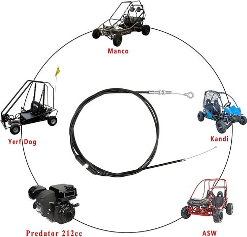 كابل خانق Go Kart 75 بوصة لـ VM22 VM24 PZ27 Predator 212cc 196cc GX160 GX200 6.5hp محرك Manco American Sportworks Yerf Dog Buggy Go Cart قطع غيار جزازة العشب in Kuwait