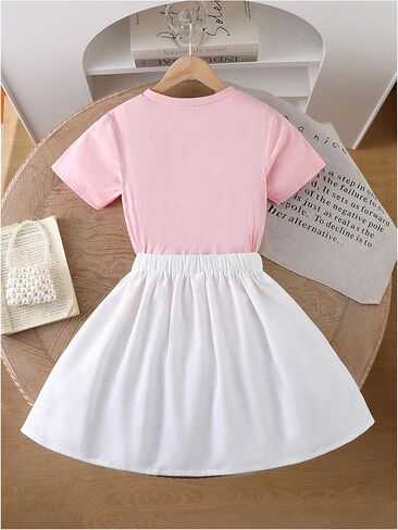 SOLY HUX Girl's 2 Piece Outfits Short Sleeve Floral Top and Pleated Skirt Clothing Set Cute Summer Clothes in Saudi Arabia