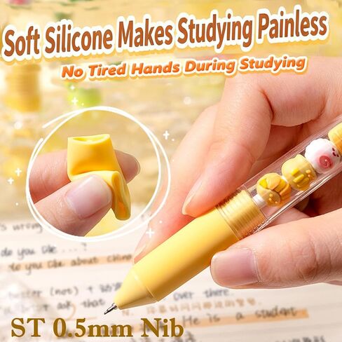 6 Pcs DIY Beads Pens 0.5mm, Retractable Gel Ink Pen, Animal Beads, Smooth Writing Black Ink, School Office Stationery Gifts for Girls, Women, Journaling in Saudi Arabia